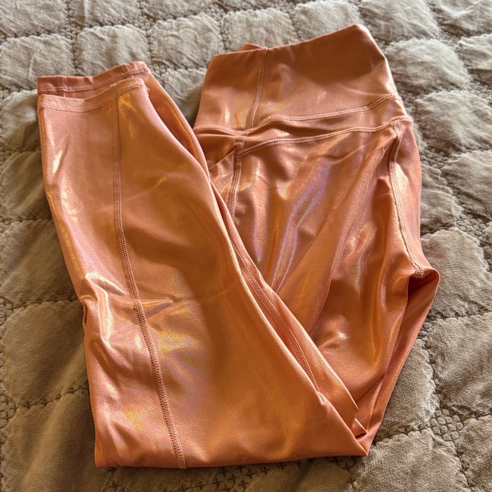 Fabletics holographic Peach Leggings